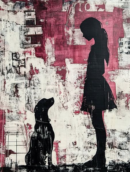 Girl and dog by Eye catching paintings