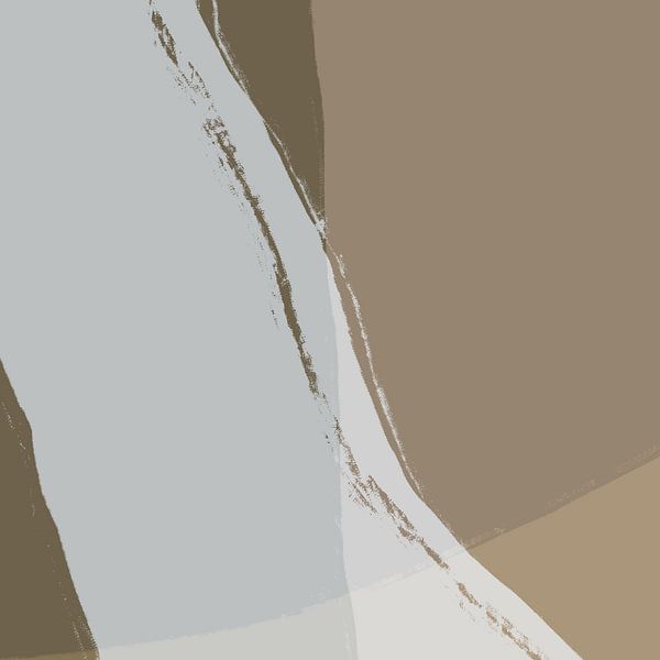Abstrakte Kunst. Linien in weiß, braun, taupe I von Dina Dankers