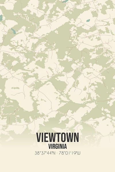 Carte ancienne de Viewtown (Virginie), USA. par Affiches de lieux