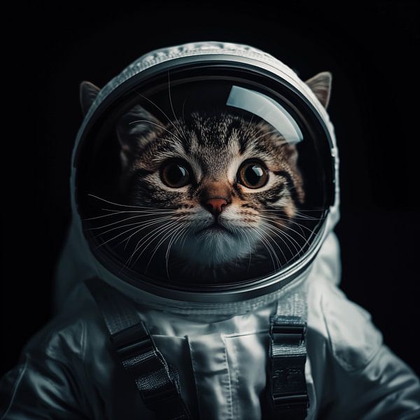 Katze Astronaut Porträt von TheXclusive Art