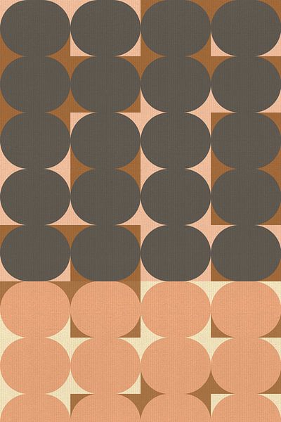 Art rétro des années 70 en terracotta, rose, taupe, blanc III par Dina Dankers