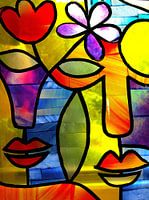 Punk Rock Girls mit Blumen im Haar