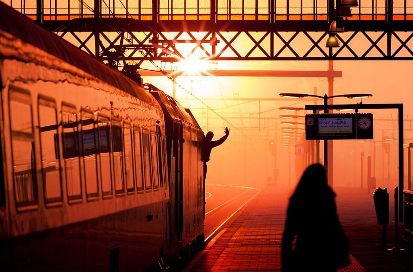 Coucher de soleil à la gare par Rob Kints