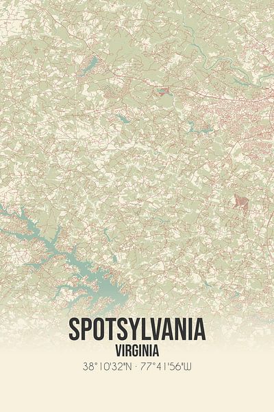 Carte ancienne de Spotsylvania (Virginie), USA. par Affiches de lieux