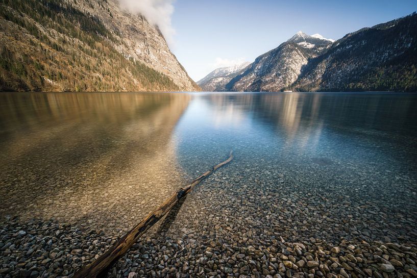 Königssee and mountain landscape by road to aloha