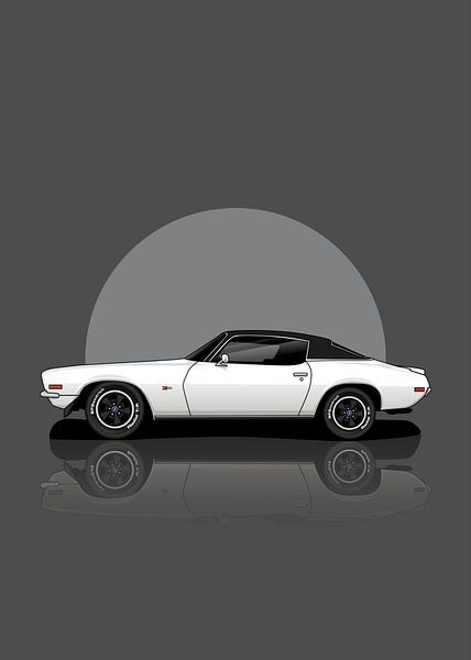 Kunst 1970 Chevrolet Camar Weiß von D.Crativeart