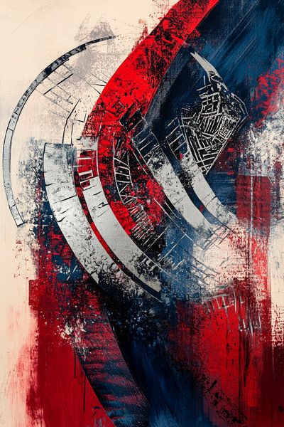 Un monde de couleurs abstraites en rouge et bleu par Poster Art Shop