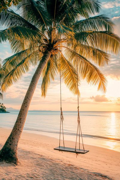 Balançoire sur la plage par Poster Art Shop