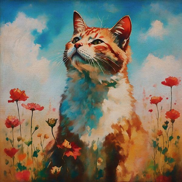 Katze, die den Himmel beobachtet von Jan Keteleer