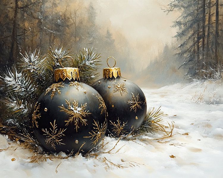 Weihnachtsdekoration | Golden Snow Decoration von Kunst Laune