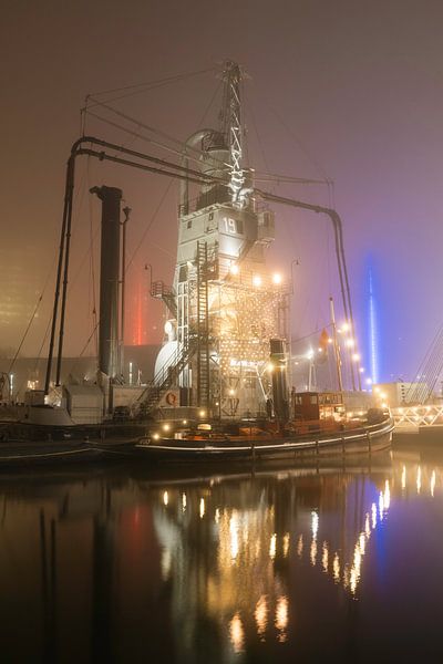 Nebliger Leuvehafen Rotterdam von Bob Vandenberg