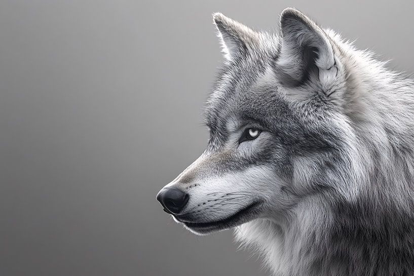 Realistic portrait of a wolf by Imperial Art House