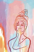 Frau bläst einen Kuss