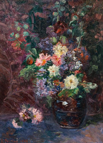 Emilie Mediz-Pelikan, Blumen in einer dunklen Vase, 1889 von Atelier Liesjes