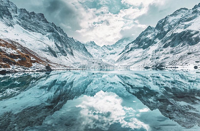 Bergsee im Winter von fernlichtsicht