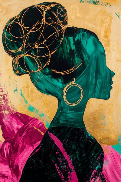 Farbenspiele einer stilvollen Silhouette von Poster Art Shop