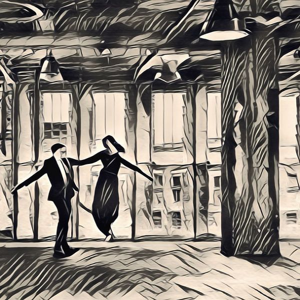 4 sur 4 - collage sur le thème de la danse dans l'usine par Emiel de Lange