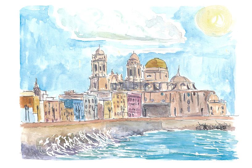 Historical city views in Cadiz Andalusia Spain by Markus Bleichner