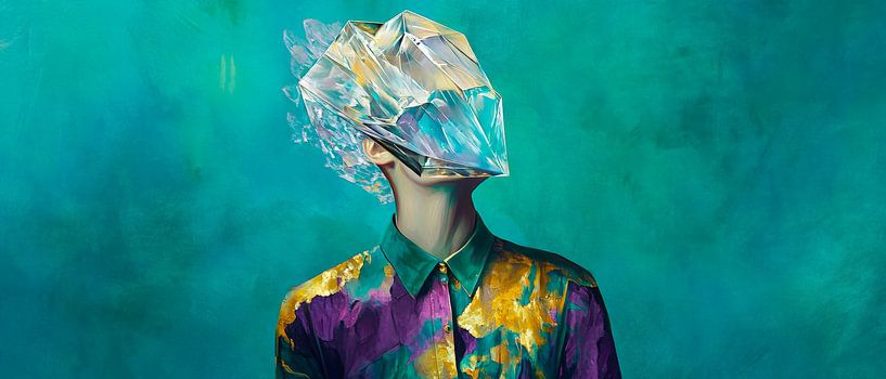 Kreativer Mensch mit schimmerndem Kopf von Poster Art Shop