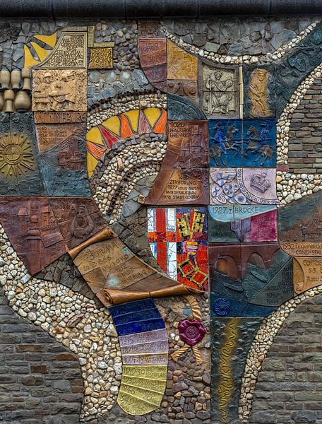 Mosaïque historique sur l'ancienne muraille de la ville de Cochem par MSP Canvas