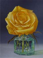 Yellow Rose in Sea Glass