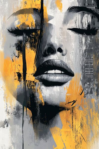 Un portrait fascinant avec une explosion de couleurs par Poster Art Shop