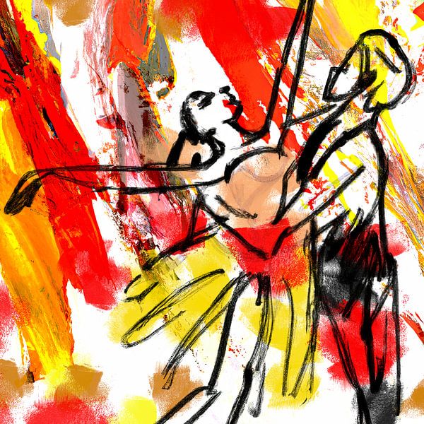 Skizziertes Ballettpaar von Arjen Roos