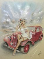 Girl und Oldtimer - Vintage