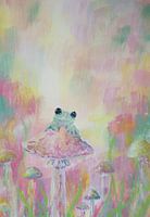 Grenouille sur un champignon