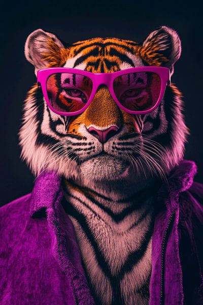Cooler Tiger mit Sonnenbrille und Shirt von Poster Art Shop