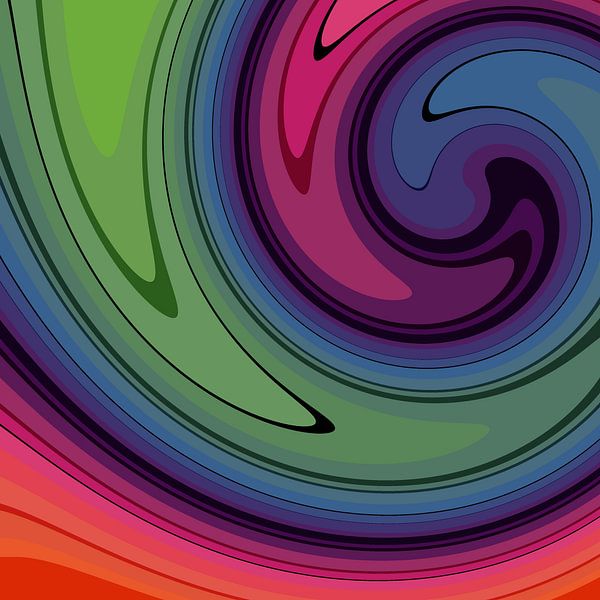 Abstracte kleurenwerveling in regenboogkleuren van Western Exposure