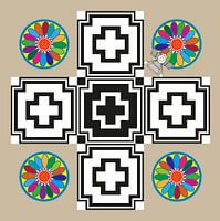 Anunnaki Cross UFO Beige Black & White Multicolor