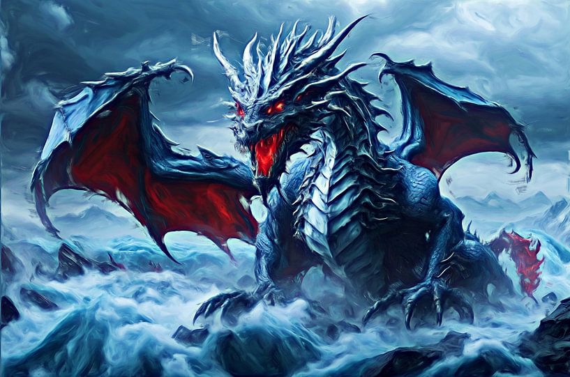 Drache in Eis und Schnee von DeVerviersBelgium