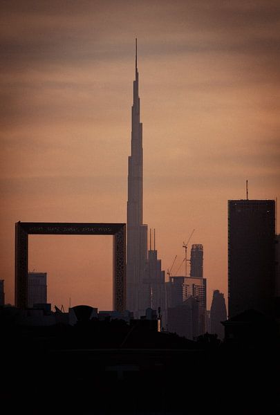 Burj Khalifa at sunset by Michiel van den Bos