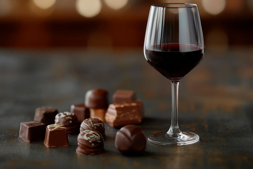 Wine and chocolate by Poster Art Shop