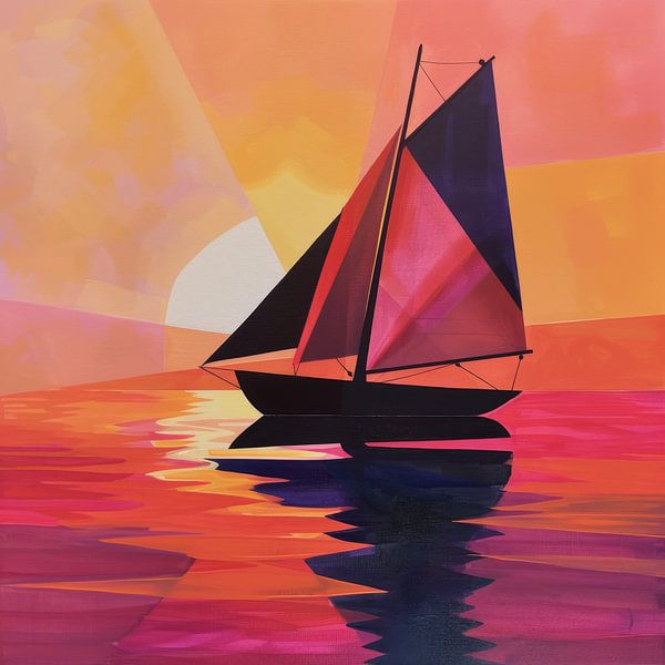 Abstrait Géométrique Voilier par Poster Art Shop