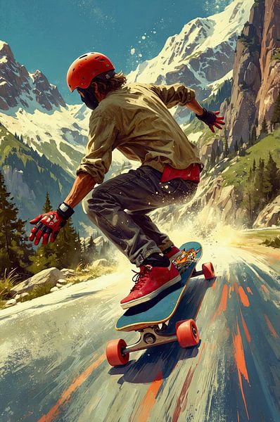 Extreme Abfahrt auf dem Longboard von Arjen Roos