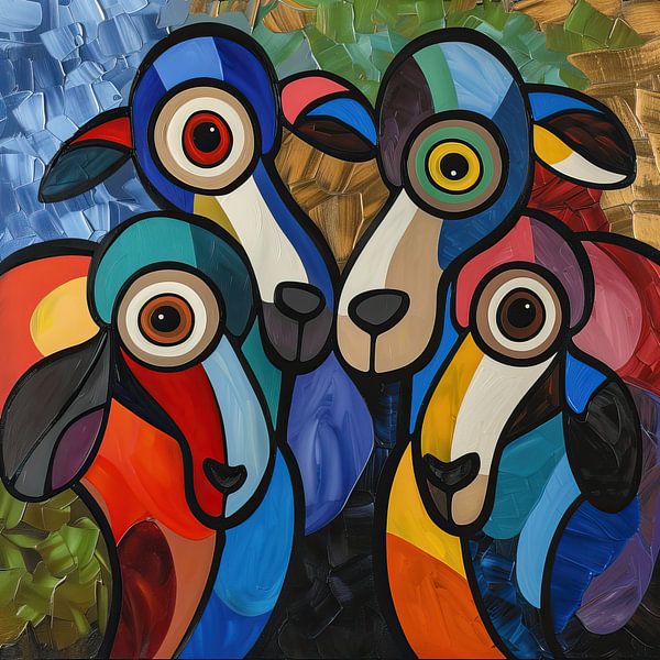 Pied Sheep Tin by ARTEO Paintings