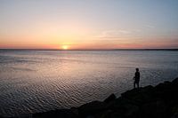 Angeln bei Sonnenuntergang