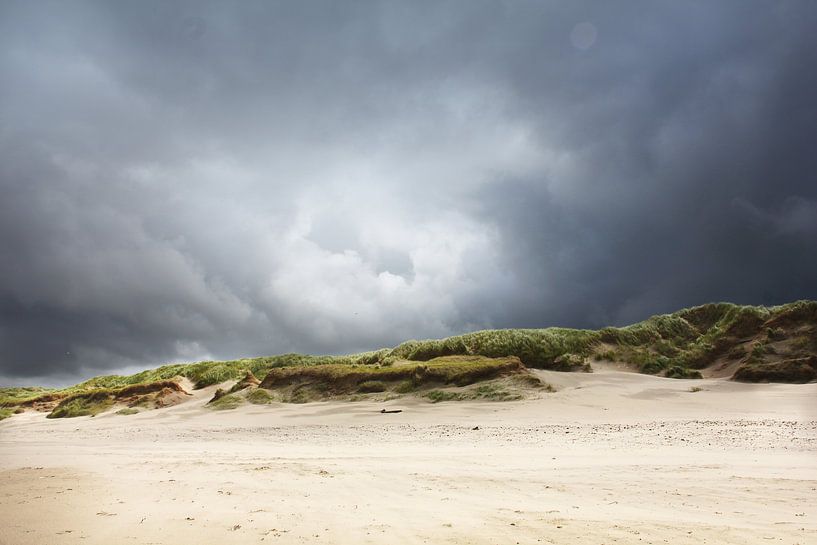 Dunes and dark clouds on Texel by Bianca Wisseloo