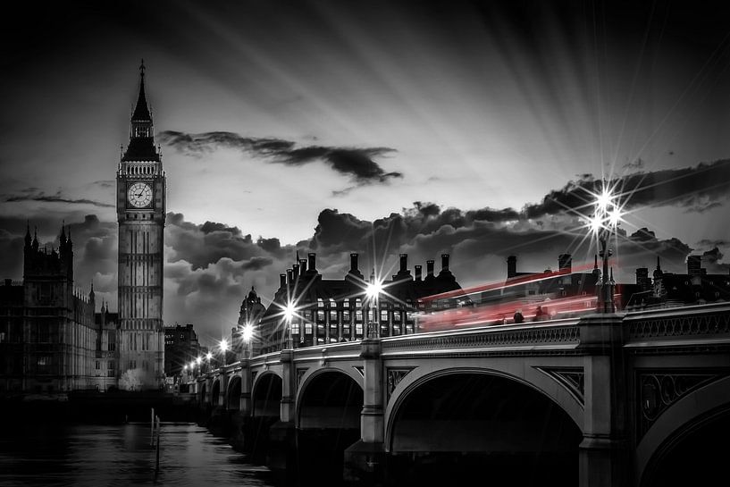 LONDRES Pont de Westminster au coucher du soleil | Colorkey  par Melanie Viola