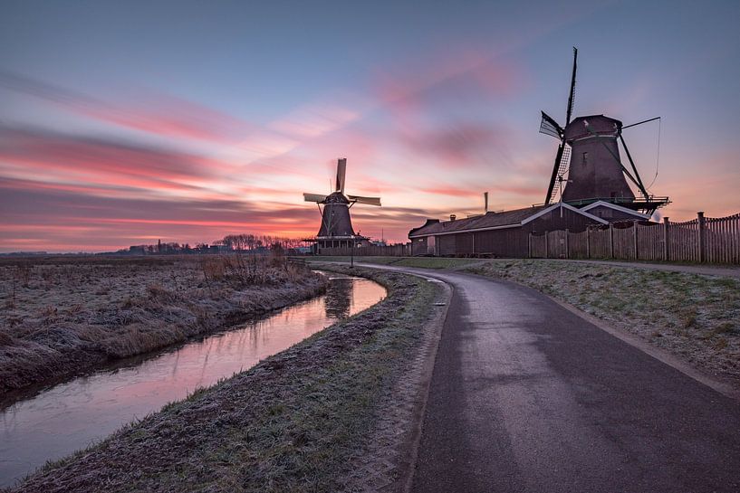 The Dutch Mills of the Zaanse Schans in morninglight by Mirjam Boerhoop - Oudenaarden
