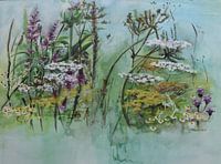 Wilde bloemen in het veld.