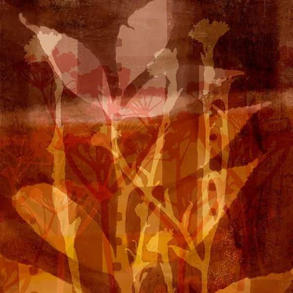 Motifs végétaux teintés dans la masse, inspirés des années 70 par Dina Dankers