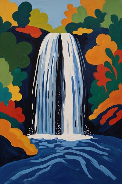 Wasserfall im Stil von Henri Matisse von Art & Soul Creations