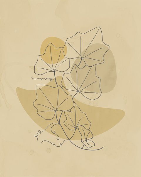 Illustration minimaliste de feuilles de vigne par Tanja Udelhofen