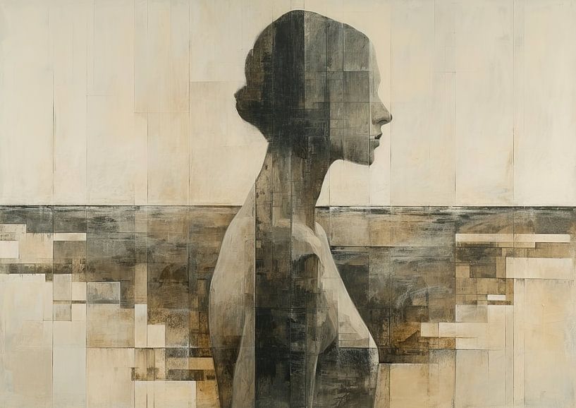 Portrait féminin abstrait par Caprices d'Art