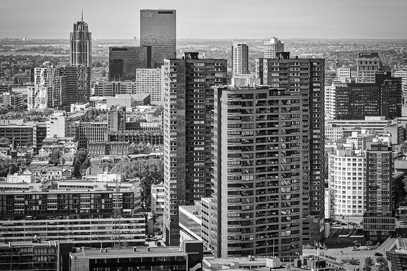 Skyline Rotterdam City Centre (noir et blanc) par Mark De Rooij