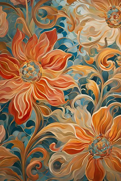 Goldene Blumen Malerei von ComfortQ