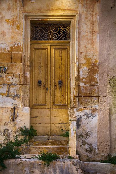 Old yellow door by Yke de Vos